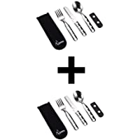 Los mejores  - LAKEN Cubiertos Acero Inoxidable 3 Piezas con Funda de Neopreno